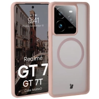 Etui z pierścieniem magnetycznym Bizon Case MatteO do Realme GT 7 / 7T, przydymione-różowe