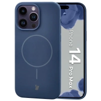 Silikonowe etui z pierścieniem magnetycznym Bizon Soft Case Magnetic do iPhone 14 Pro Max, granatowe