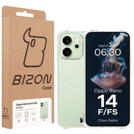 Elastyczne etui Bizon Case Salpa do Oppo Reno 14 F / 14 FS, przezroczyste