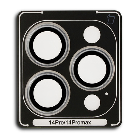 Szkło na aparat z aplikatorem Bizon Glass Snap Lens do iPhone 14 Pro/14 Pro Max, 1 zestaw, srebrna ramka