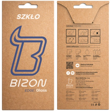 Szkło hartowane Bizon Glass Edge 2 do Galaxy S25 FE/S24 FE/A37 5G/A36 5G/A56 5G, czarna ramka