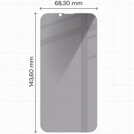 Prywatyzujące szkło hartowane Bizon Glass Clear Shadow Duo do iPhone 16e / 14 / 13 Pro / 13, przyciemniane, 2 sztuki