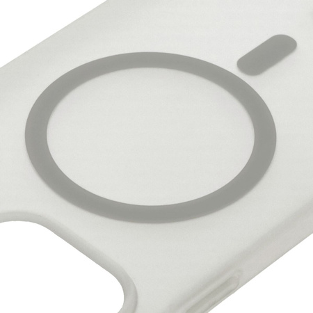 Etui z pierścieniem magnetycznym Bizon Case MatteO do iPhone 15 Pro Max, półprzezroczyste