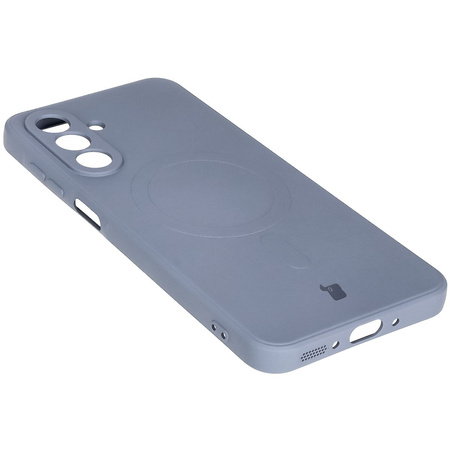 Silikonowe etui z pierścieniem magnetycznym Bizon Case Silicone Magnetic Sq do Galaxy A26 5G, szare