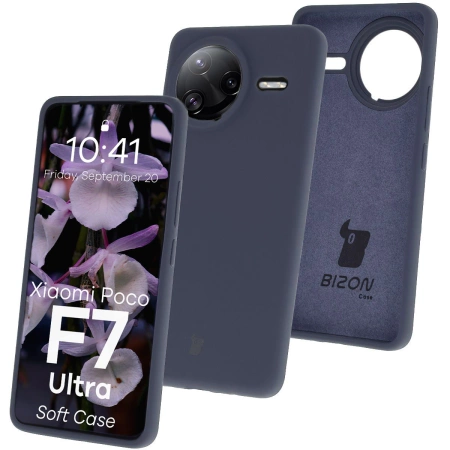Silikonowe etui Bizon Soft Case do Xiaomi POCO F7 Ultra, ciemnoniebieskie