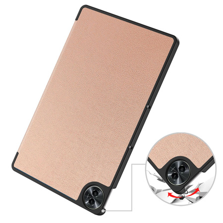 Etui z klapką Bizon Case Tab Croc do Realme Pad 2 11.5, różowozłoty