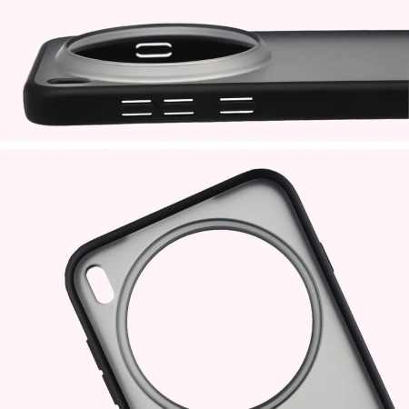 Etui Bizon Case Angelo do Vivo X300 Pro, przydymione z czarną ramką