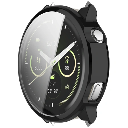 Etui z osłoną ekranu Bizon Case Watch Felipe do Garmin Venu 4 45 mm, czarne