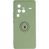 Etui Bizon Case Silicone Ring Sq do VIVO X80 Pro, jasnozielone
