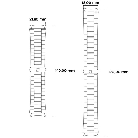 Pasek ze stali nierdzewnej Bizon Strap Watch Aura do Galaxy Fit 3, czarny