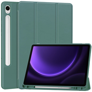 Etui Bizon Case Tab Lizard do Galaxy Tab S10 Lite / S10 FE / S9 / S9 FE, ciemnozielone