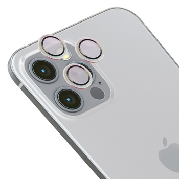 Szkło na aparat z aplikatorem Bizon Glass Snap Lens do iPhone 12 Pro/11Pro/11 Pro Max, 1 zestaw, srebrna ramka