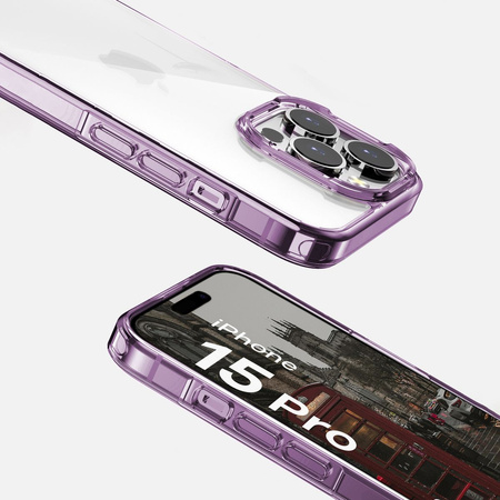 Etui Bizon Case Halo do iPhone 15 Pro, przezroczysto-fioletowe