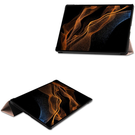 Etui Bizon Case Tab Croc do Galaxy Tab S8 Ultra, różowozłote