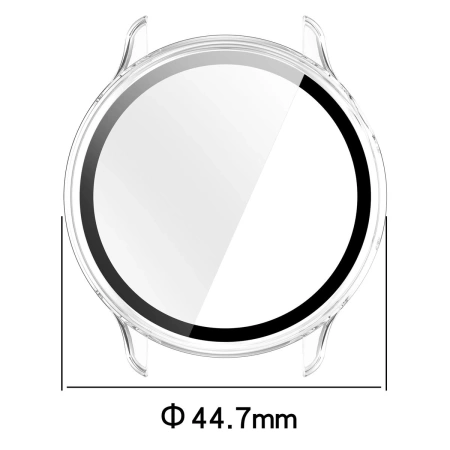 Etui ze szkłem do zegarka Bizon Case Watch Adamo do Garmin Vivoactive 6, przezroczyste