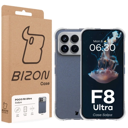 Elastyczne etui Bizon Case Salpa do Xiaomi POCO F8 Ultra, przezroczyste