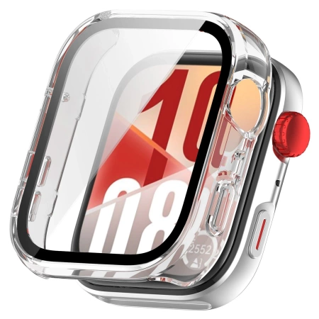 Etui ze szkłem do zegarka Bizon Case Watch Adamo do Huawei Watch Fit 4, przezroczyste