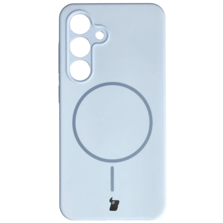 Silikonowe etui z pierścieniem magnetycznym Bizon Soft Case Magnetic do Galaxy S24, błękitne