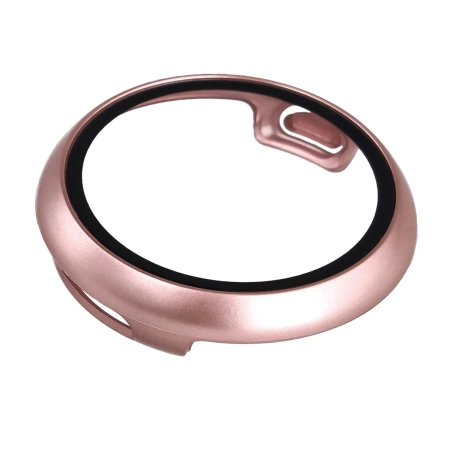 Etui ze szkłem do zegarka Bizon Case+Glass Watch do Google Pixel Watch 4 45 mm, różowozłote