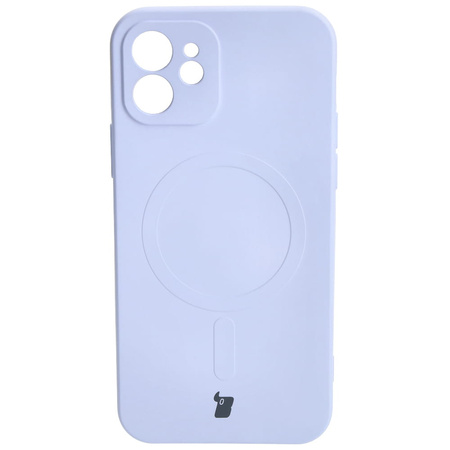 Etui silikonowe z pierścieniem magnetycznym Bizon Case Silicone Magnetic do iPhone 12, jasnofioletowe