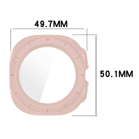 Etui ze szkłem do zegarka Bizon Case Watch Adamo do Galaxy Watch Ultra 2 / 1, różowe