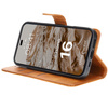 Etui z klapką Bizon Case Pocket do iPhone 16, brązowe