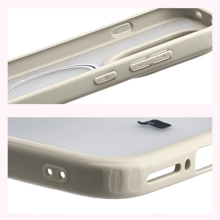 Etui z pierścieniem magnetycznym + szkło hartowane Bizon MatteO Pack do OnePlus 15, przydymione-beżowe