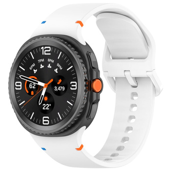 Silikonowy pasek Bizon Strap Watch Silicone G do Galaxy Watch 8 40 mm / 44 mm / 8 Classic 46 mm, biały